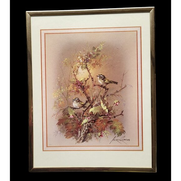 2 Vtg 1970s Andres Orpinas Framed Bird Prints 11" x 14" - Picture 2 of 7
